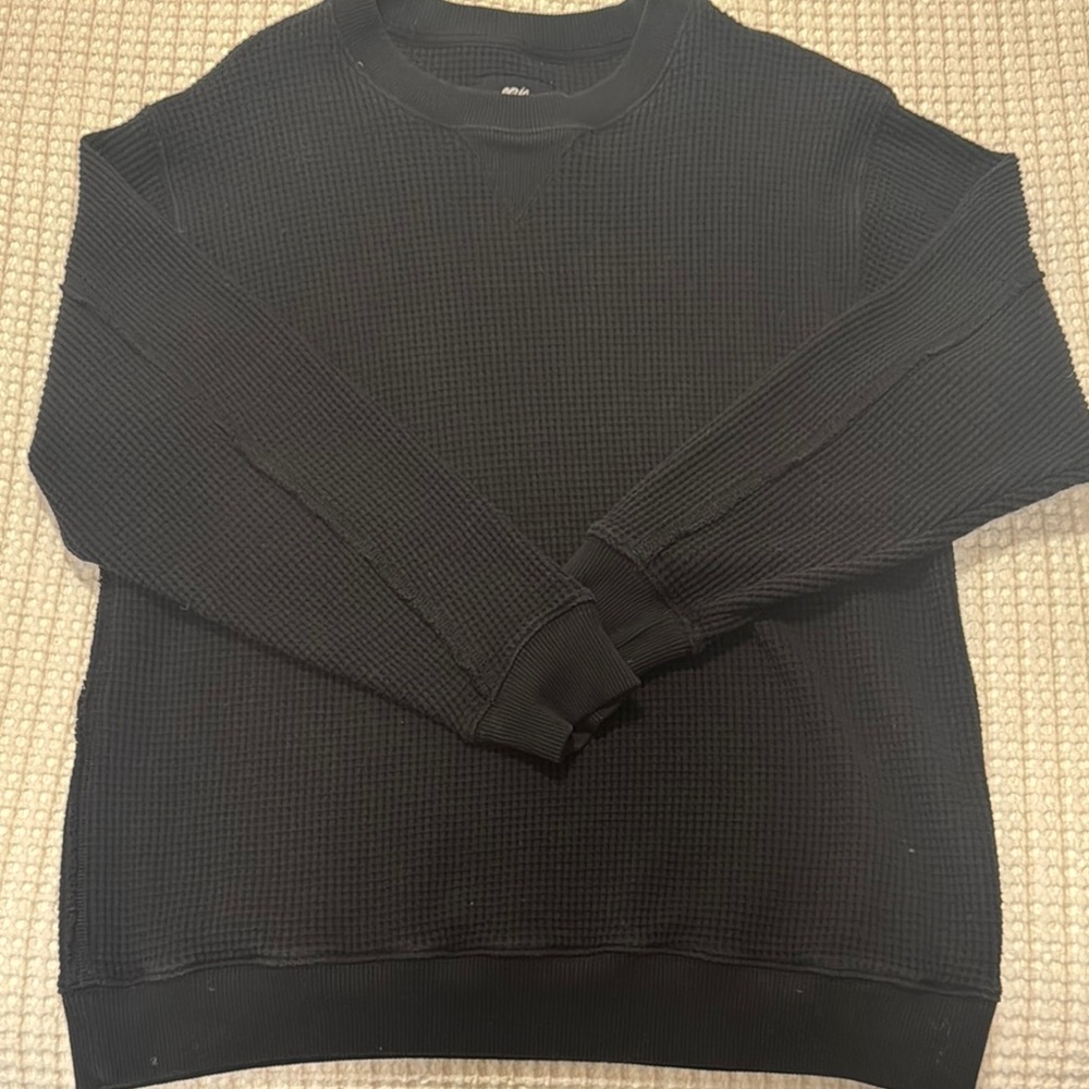 Aerie Black Long Sleeve Crewneck Tee